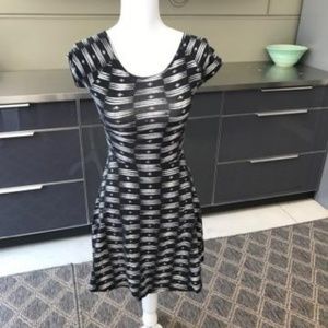 Black and blue skater dress